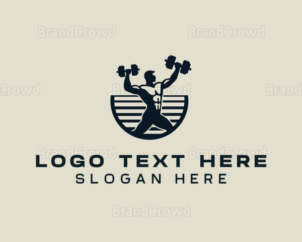 Weightlifting Dumbbell Fitness Logo