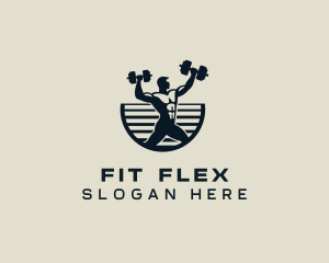 Dumbbell - Weightlifting Dumbbell Fitness logo design