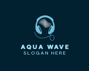 Sound Wave Headphones logo design