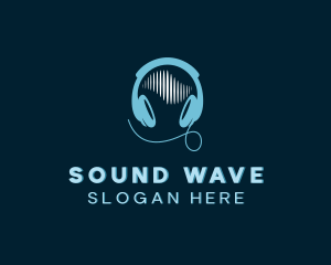 Sound Wave Headphones logo design