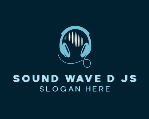 Sound Wave Headphones logo design