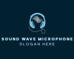 Sound Wave Headphones logo design