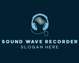 Sound Wave Headphones logo design