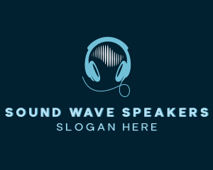 Sound Wave Headphones logo design