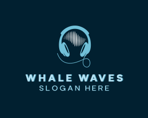 Sound Wave Headphones logo design