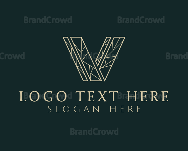 Geometric Business Letter V Logo