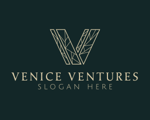 Luxury Business Letter V logo design