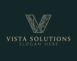 Luxury Business Letter V logo design