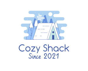 Shack - Winter Forest Cabin logo design