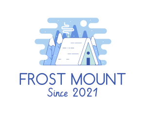 Winter Forest Cabin logo design