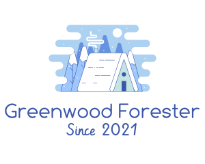 Winter Forest Cabin logo design