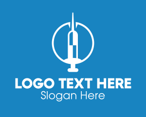 Spaceship - Rocket Vaccine Syringe logo design