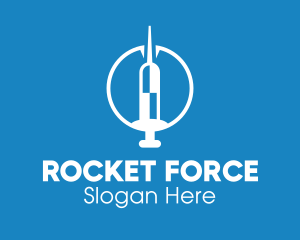 Missile - Rocket Vaccine Syringe logo design