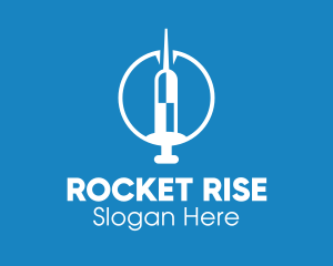 Rocket Vaccine Syringe logo design