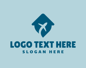 Fly - Home Location Airplane Travel logo design