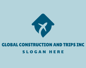 Trip - Home Location Airplane Travel logo design