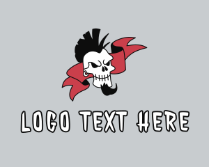 Rock And Roll - Punk Rock Skull Gangster logo design