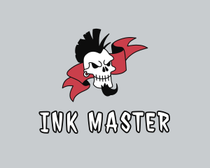 Tattooist - Punk Rock Skull Gangster logo design