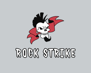 Punk Rock Skull Gangster logo design