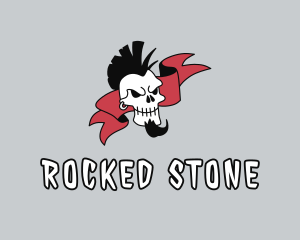 Punk Rock Skull Gangster logo design