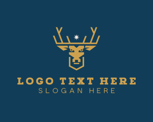 Roe - Deer Elk Crown logo design