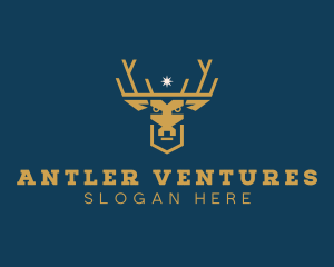 Deer Elk Crown logo design