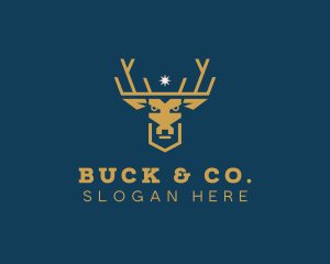 Deer Elk Crown logo design