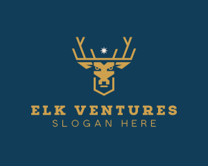 Deer Elk Crown logo design