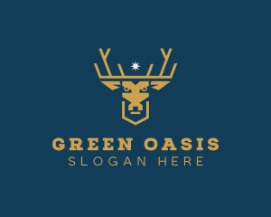 Deer Elk Crown logo design