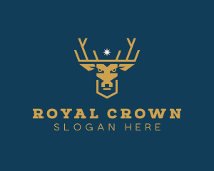 Deer Elk Crown logo design