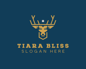 Deer Elk Crown logo design