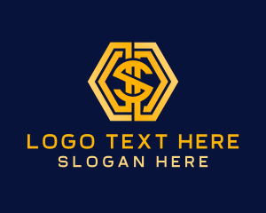 Firm - Tech Dollar Currency Letter S logo design