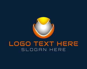 Global - 3D Tech Sphere logo design