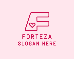 Love Heart Letter F logo design