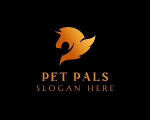 Stallion Horse Pegasus logo design