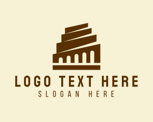 Colosseum - Ancient Building Construction logo design