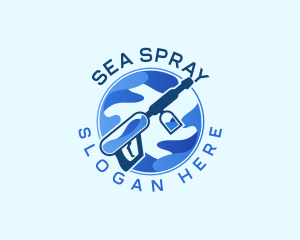 Pressure Washer Water Sanitation logo design