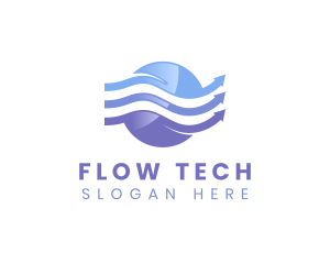 Flow - HVAC Air Flow logo design
