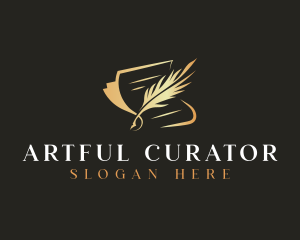 Writing Quill Feather logo design