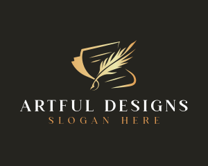 Writing Quill Feather logo design