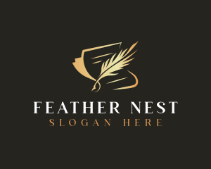 Feather - Writing Quill Feather logo design
