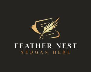 Writing Quill Feather logo design