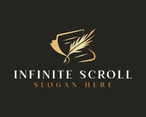 Scroll - Writing Quill Feather logo design