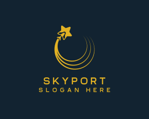 Airport - Star Travel Airplane logo design