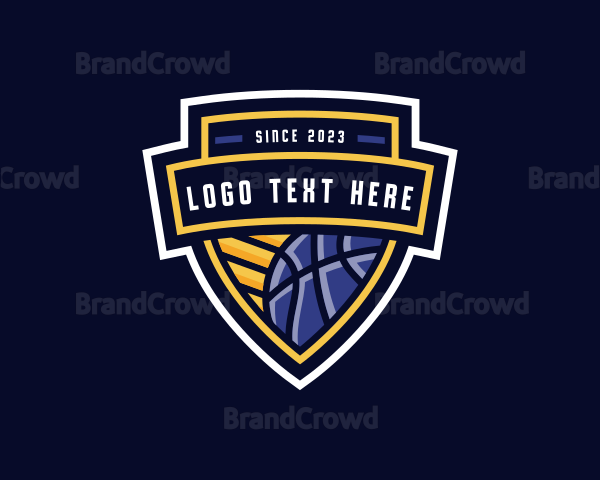 Basketball Sports Shield Logo