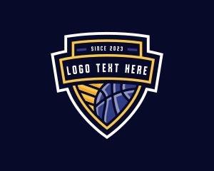 League - Basketball Sports Shield logo design