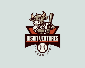 Baseball League Bull logo design