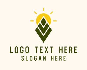 Natural - Farming Leaf Sun logo design