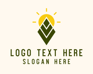 Eco - Farming Leaf Sun logo design