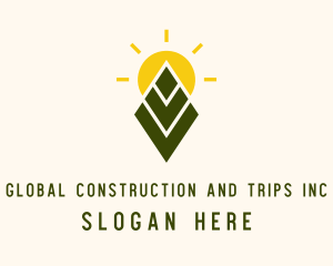 Farming Leaf Sun Logo